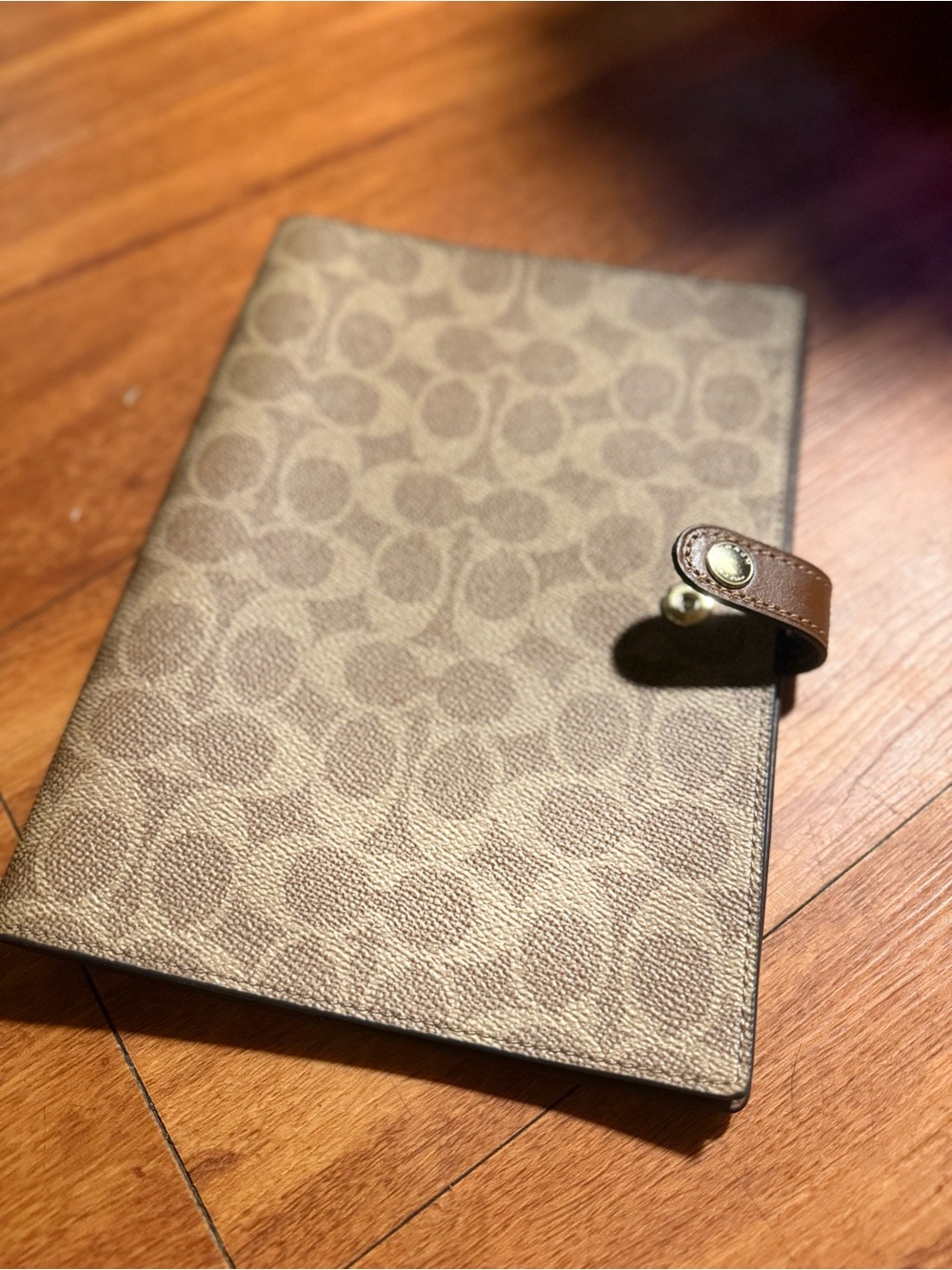 Coach Brown Signature Canvas Snap Journal Cover without Journal!! JACKET ONLY